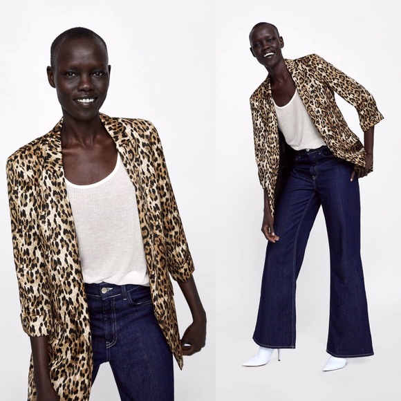 zara leopard blazer